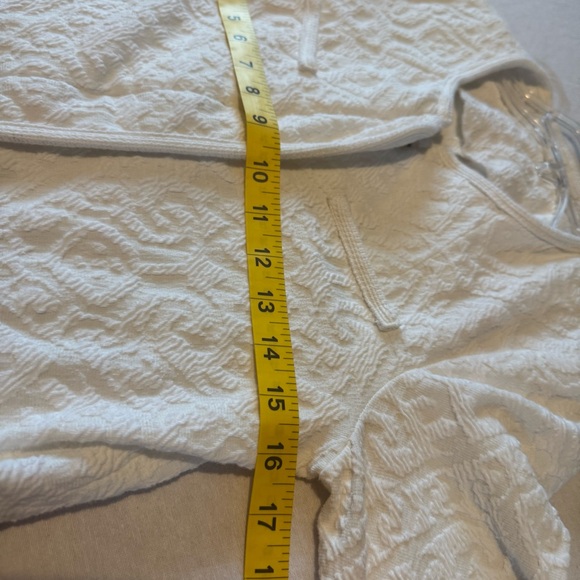 ANTHROPOLOGIE | Moth | W Small White quilted Jacquard Crochet lady Jacket boho - Picture 7 of 12